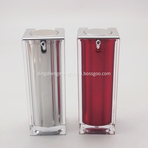 Red Square Pressivng Plastic Bottle Cosmetic Lotion Bottle